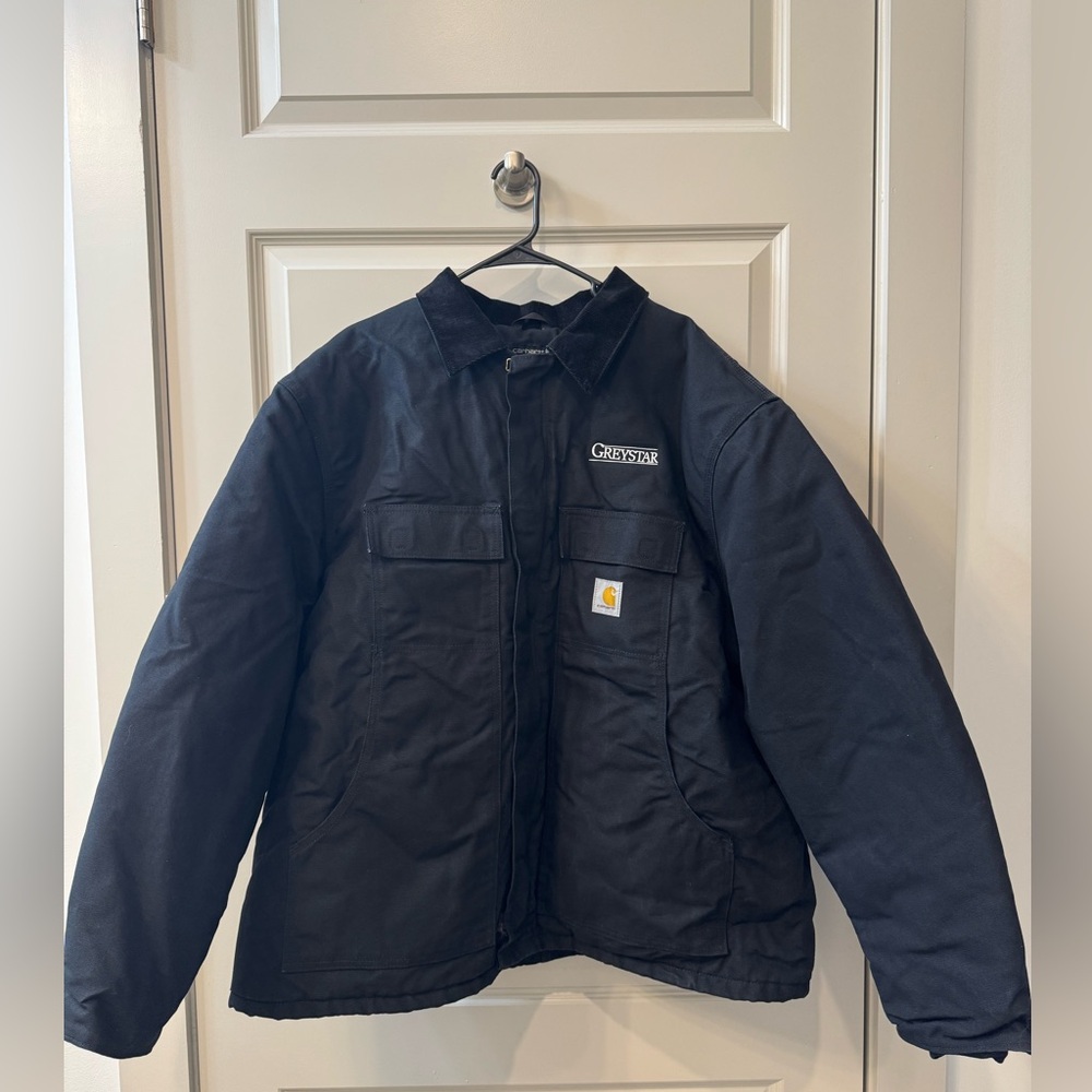 Carhartt Black Loose Fit Jacket with Gold Zipper